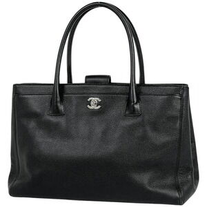 Chanel Executive Coco Mark Tote Bag Leather Black